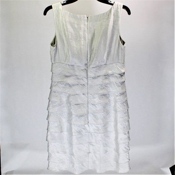 London Time | Silver Layered Ruffle Dress - Picture 7 of 7